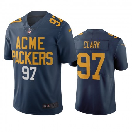 Camiseta Hombre NFL Green Bay Packers Kenny Clark 97 Navy City Edition Vapor Limited
